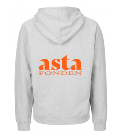 Hoodie med lynlås og tryk på ryggen